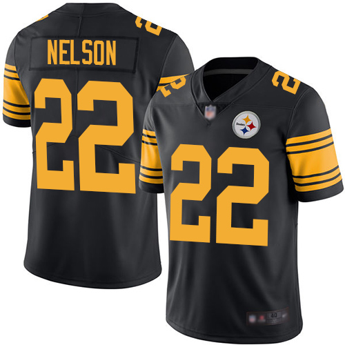 Youth Pittsburgh Steelers Football #22 Limited Black Steven Nelson Rush Vapor Untouchable Nike NFL Jersey->pittsburgh steelers->NFL Jersey